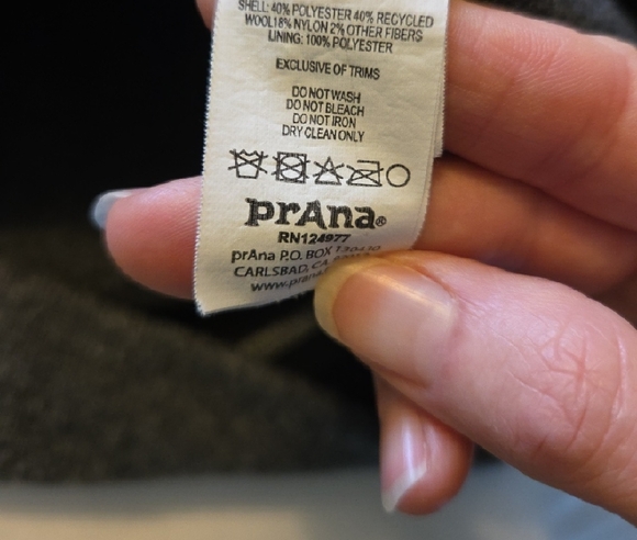 Prana Wool Blend Crossneck Sweater with Buttons And Contrast Stitching - Picture 3 of 6